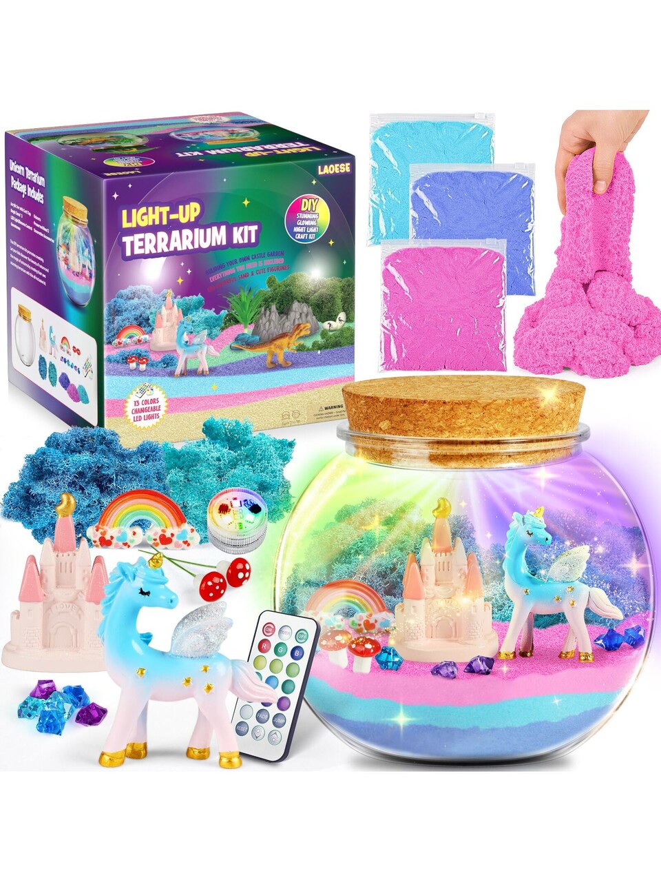 Unicorn Gifts for Girls - Unicorn Terrarium Kit for Kids - Birthday Gift  for Girls Ages 4 5 6 7 8-12 Year Old - DIY Unicorn Toys for Girls - Arts  and Crafts Kit for Kids